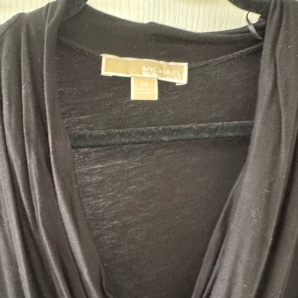 Michael Kors, black midi dress with scoop neck line